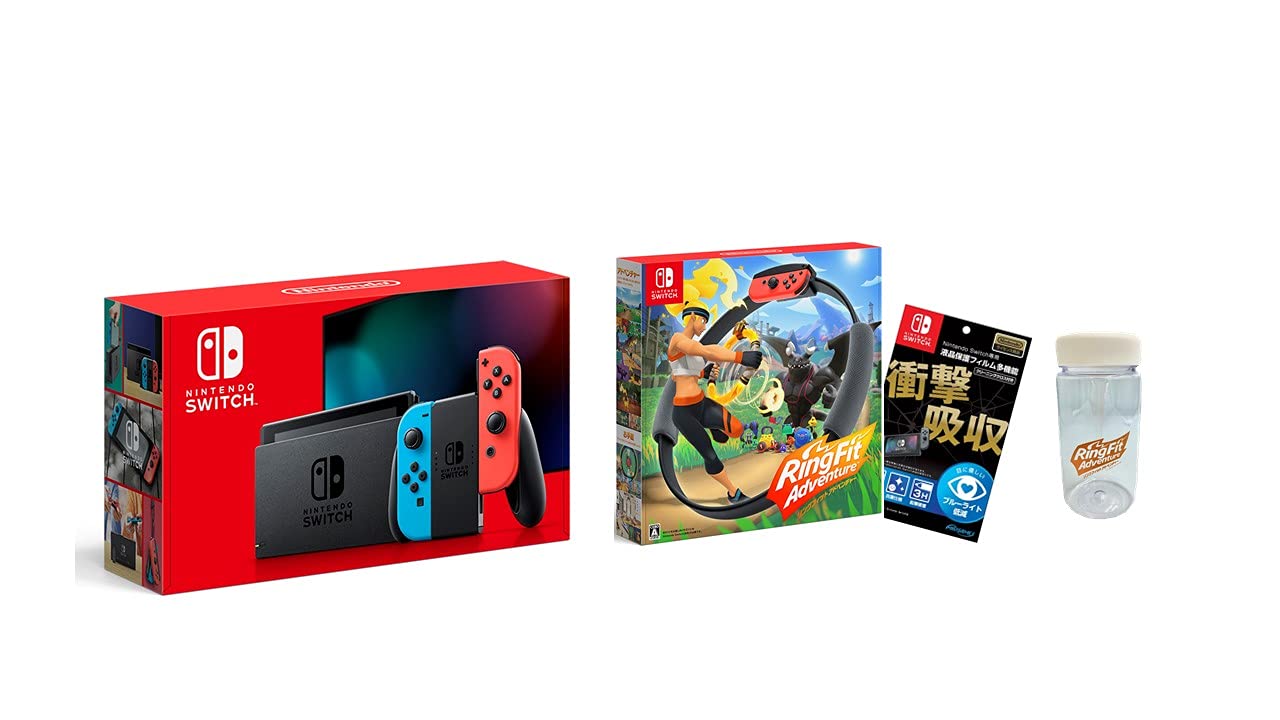 Nintendo Switch 本体　ネオンブルー/レッド 本体 保護シール付き 任天堂 【セット】Nintendo Switch Joy-Con〔L〕ネオンブルー